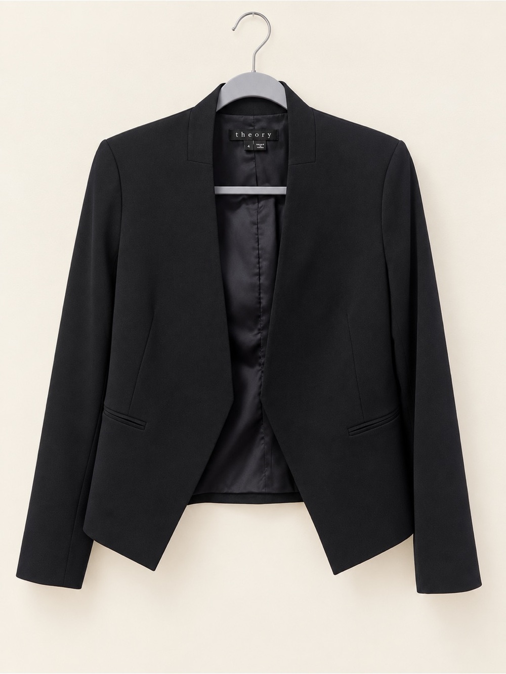 Theory Black Open-Front Tailored Blazer